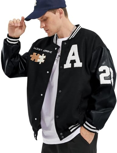 Covisoty Chaqueta de Béisbol para Hombre Chaqueta Universitaria Deportiva Abrigos Hombres Mujeres College Jacket de Sudor Clásico Bordado Chaqueta