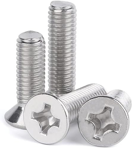 MIFANI Gewindeschrauben, 20 Stück, M5, M6, M8, 304 Edelstahl, Kreuzschlitz, Senkkopfschrauben, Länge 22–50 mm (Farbe: 50 mm, Größe: M8 10 Stück) (Color : 50mm, Size : M4 10pcs)
