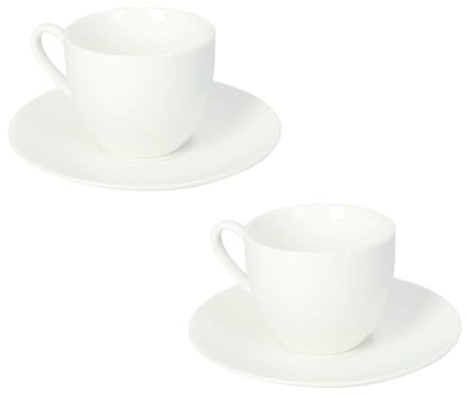BRANDANI Set 2 Pezzi Tazza Tazzina caffè 100ml Bianco Porcellana