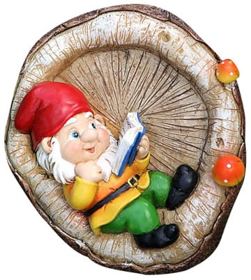 NGUMMS Gartenskulpturen, Feengarten-Miniaturzwerg, Outdoor-Statue, Kunstharz, Elfe, Gartendekoration, niedliche Hof-Lesezwerge, Outdoor-Statuen, wetterfester Gartenzwerg