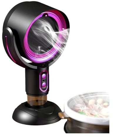 YYGJYGOO Desktop Cooker Hood, Cooking Range Hood, Desktop Range Hood Small Kitchen Exhaust Fan Detachable Easy to Clean, USB Cooker Hood for Home Kitchen(Color:Purple)