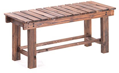 SORVA Gartenbank ohne Rückenlehne, Parkbank, Naturholz, Balkone, Gärten, Terrassen. Sitz-/Dekorationsbereiche im Freien (Farbe: Untere Barren, Größe: 90 cm)