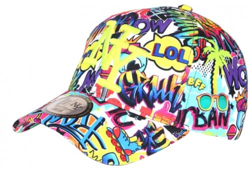 Hip Hop Honour Vit och lila barnkeps serier Pop Art NY Boom 7 är 11 år gammal - pojke, Vitt och blått, One Size