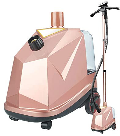 Vaporizador de ropa vertical, vaporizador de ropa profesional resistente para eliminación rápida de arrugas comercial con tanque de agua de 3,0 litros, plancha de vapor de mano (rosa con percha)