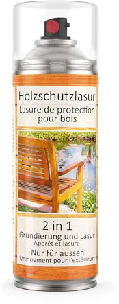 COLORS Holzschutzlasur Spray - 400ml Spraydose - UV und wetterfest, für Aussenbereich mit Schutz vor Feuchtigkeit - Kiefer