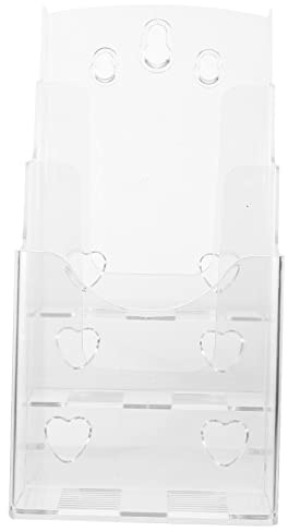 HONMEET Ablagefach Prospektständer A4 Transparent Acryl Mehrstufig Wand und Tischhalter Büroorganizer für Broschüren