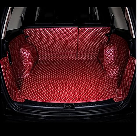 Auto Kofferraummatte Benutzerdefinierte Leder Kofferraum Matten Für Hyundai Für Elantra I30 2020-2023 Auto Teppiche Abdeckungen Kofferraum Matte Liner Kofferraum Matte Kofferraumschutz Matte(Rot)