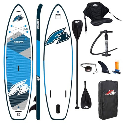 Campsup SUP F2 Strato 11'5 Combo Aufblasbares Stand Up Paddle Board | 350x84x15 cm | Surfboard für Einsteiger & Fortgeschrittene mit zubehör | Tragkraft bis 165 Kg