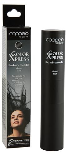 COPPELO Duo Hair Concealer - Grauhaarkaschierung für Frauen und Männer - Haar Make-Up für die Haare - Ansatzpuder vegan und natürlich für schwarzes Haar