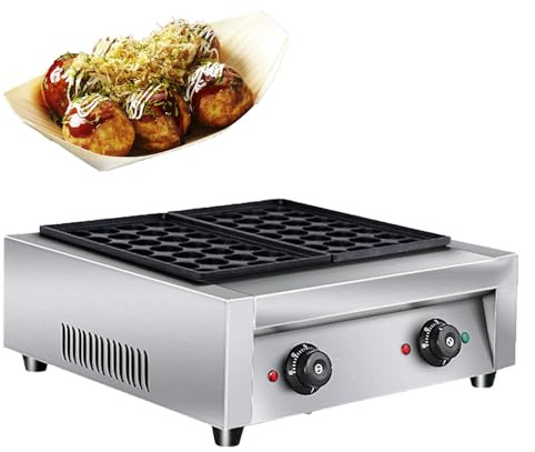 Kindevieft SartéN EléCtrica Japonesa para Hacer Pulpo Takoyaki, 56 Bolas, MáQuina para Hacer Aebleskiver Y Ebelskiver Daneses, MáQuina para Hacer Cake Pops con Revestimiento Antiadherente