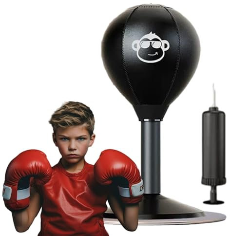 Mini-Boxsack – Boss Schreibtisch-Schlagspielzeug, freistehendes Boxsack-Set | Robuster, robuster Schreibtisch-Boxsack mit Saugnapf, langlebiges, freistehendes Punchingball-Set mit Pumpe für Freunde, C