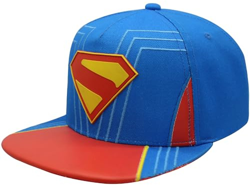 Concept One Unisex Vuxen Dc Comics Superman Baseball Cap, Adult Snapback Hat med Flat Brim basebollkeps, blå, one size