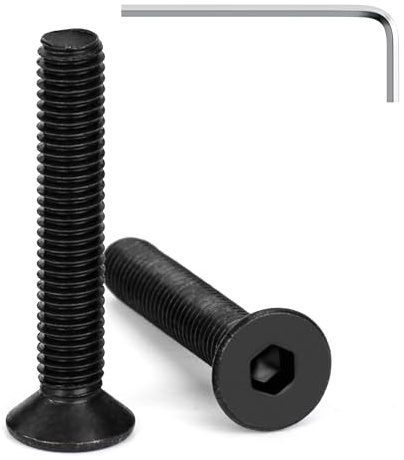Tunejoy Viti a Testa Svasata M5 x 30 mm Nero Vite a Brugola Bulloni in Acciaio Inox A2 V2A Viti a Testa Piatta Norma DIN 7991 con Chiavi a Esagono Filettatura Completa 20 pezzi