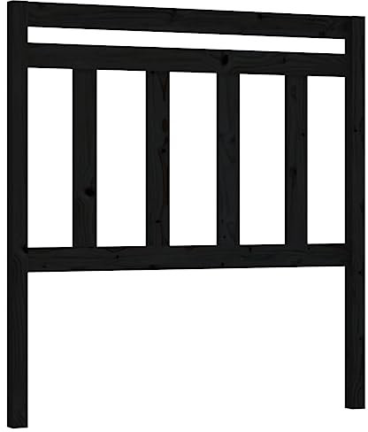 ULUYYUC Rückenpolster Bett Wandkissen Kopfteil Bett Wandschutz Bett - Kopfteil Schwarz 96x4x100 cm Massivholz Kiefer für Gästezimmer Bett Herbergen Schlafräume