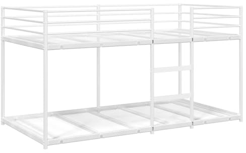 vidaXL Etagenbett ohne Matratze Weiß 100x200 cm Stahl