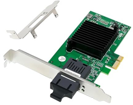 Booso Carte Réseau Fibre Optique Gigabit PCIe X1 82576-F1 Carte Réseau Serveur Gigabit Fibre SC à Port pour Carte Réseau Chipset 82580