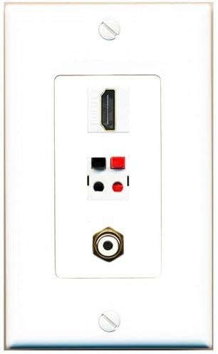 RiteAV Acoplador de altavoz hembra de 1 puerto HDMI RCA-blanco [blanco]