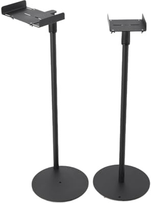 Cozyel Lautsprecherständer höhenverstellbar, 2er-Set Lautsprecher Standfuß Bodenständer, Boxenständer Höhenverstellbar von 75-140cm - Laustsprecherständer für Regallautsprecher, 10kg Tragkraf, Schwarz