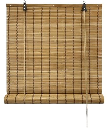 Acomoda Textil – Persiana Enrollable de Bambú Natural para Puertas y Ventanas Decorativa. Estor Ajustable de Ocultación para Exterior e Interior Protector de Fácil Instalación. (100x180 cm)