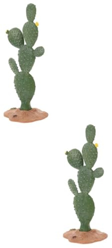 Alipis 2 Pezzi cactus artificiale cactus decorativi decorazioni tavola Cactus decorativo Piccolo arredamento da giardino a forma di cactus ornamenti da giardinaggio resina Green