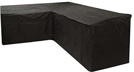 Housse de protection en forme de V imperméable et résistante en tissu Oxford 420D pour extérieur, canapé d'angle en rotin, coupe-vent, anti-UV, 270 x 270 x 90 cm