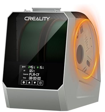 Creality 2 Rollen Filament Trockner, Space Pi Plus 3D Drucker Filamenttrockner, Doppelte 360° Heißluftheizung, Filament Dehydrator für 1.75/2.85mm PLA PETG ABS TPU Nylon