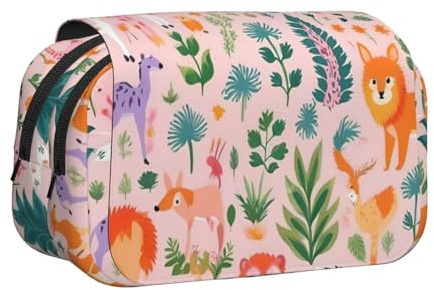Custodia per penne a conchiglia doppia con stampa Corgi di piccole dimensioni, tasche con cerniera, grande capacità per forniture artistiche e viaggi