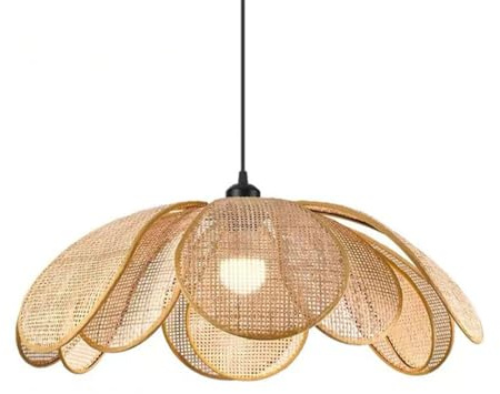 YGZPALH Lampada A Sospensione Grande 60 Cm, Intrecciata A Mano, Paralume In Cesto Bambù, Lampada A Sospensione Soffitto In Rattan Costiero, Illuminazione Vintage Fattoria Per Corridoi Di Ristoranti