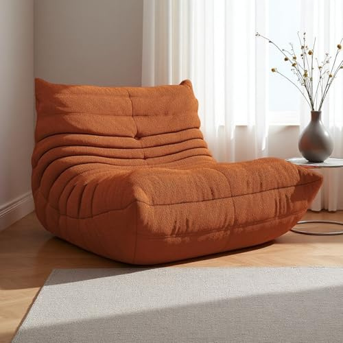 Sedia a Sacco Togo da Camino, Divano Largo per Pavimento per Adulti e Adolescenti, Sedia Ergonomica da Relax, Comfort ad Alta Densità, per Soggiorno, Camera da Letto, Ufficio