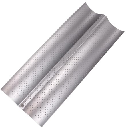 Alipis Nonstick Stainless Steel Bread Baking Tray Wavy Mold for Baguette Loaf Oven Use Home Kitchen Restaurant Baking Supplies Silver