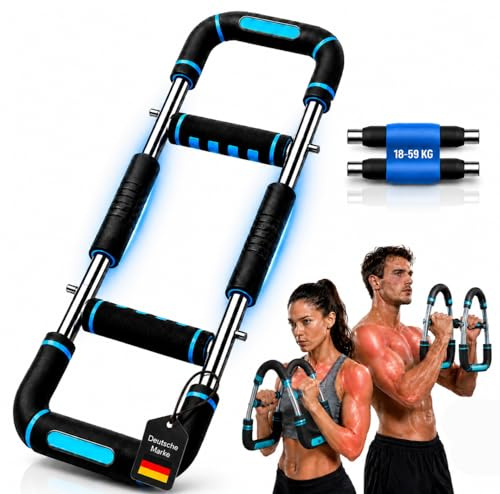 GREENESS Twister Armtrainer für Zuhause, 5 Widerstandsstufen (18-59 kg), Brust-, Bizeps & Trizeps Trainingsgerät für Männer & Frauen, Muskelaufbau Krafttrainer mit Anti-Rutsch-Griffen