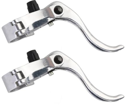 EXAOMBLE 1 Paar Bremshebel aus Aluminiumlegierung für Fixed Gear Fahrräder Silber Einfach zu Montieren Hoher Härtegrad Geeignet für Retro Fahrradbremsen
