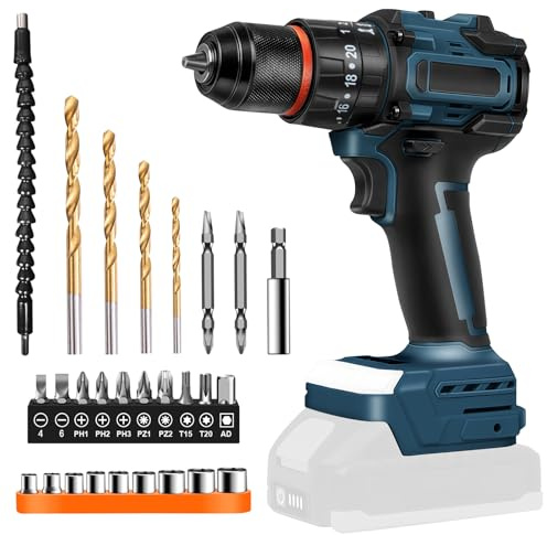Akku Borr/Skruvdragare Set 2 IN1 Borrmaskin kompatibel med Bosch GBA 18V