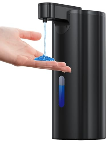 Fantictas Seifenspender Automatischer, Edelstahl, Sensor, USB-C, Schwarz | Berührungsloser Sensor, 3 Dosierstufen, 2000-mAh-Akku und IPX4-Spritzschutz für kontrollierte Ausgabe in Küche und Bad. 