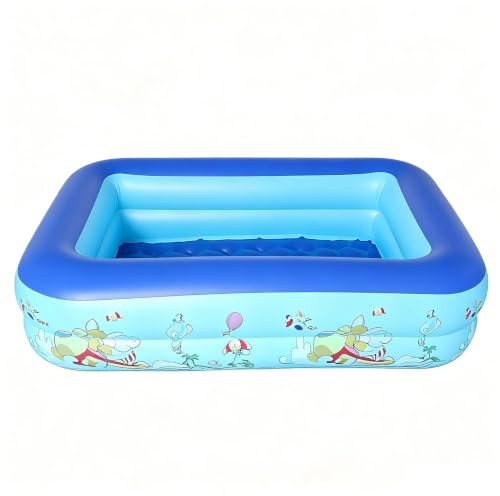 Piscina Hinchable Rectangular, Grand Piscina Niños & Adultos | PVC Reforzado Piscina Hinchable Adultos, Fácil in & Desinflar Para Jardín Exterior Verano Natación Camping