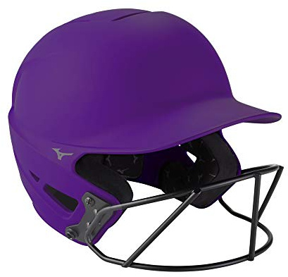 Mizuno F6 Fastpitch - Casco da battuta per softball, con maschera, taglia XL, colore: viola