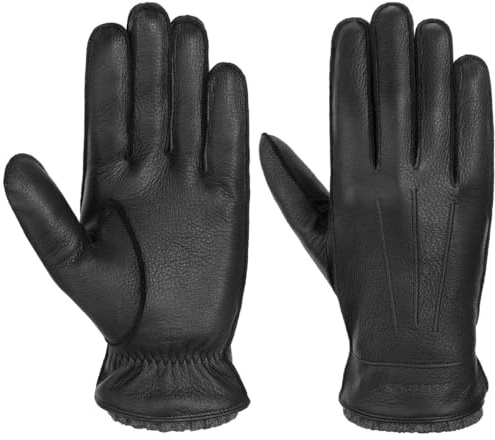 Stetson Deer Cashmere Lederhandschuhe Fingerhandschuhe einfarbig Herren Herbst Winter
