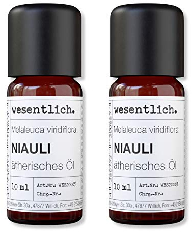 wesentlich. Niauliöl - ätherisches Öl - 100% naturrein (Glasflasche) - u.a. für Duftlampe und Diffuser (2x10ml)