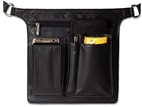 Leder Kellnertasche Kellnerholster (319C) Kellner Holster Halfter Tasche Schwarz Neu