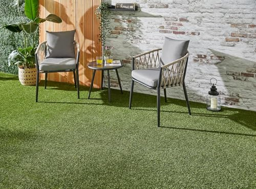 andiamo Kunstrasen Jever – wetterfester Rasenteppich für Balkon, Terrasse & Garten, natürlich grün, 22 mm Gesamthöhe, mit Drainagelöchern & UV-Schutz, leicht zu verlegen, 200 x 300 cm