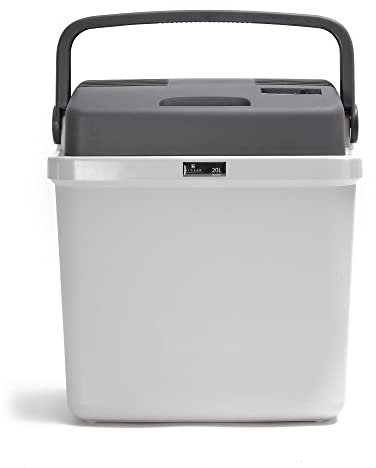 Hi-Gear 20 Litre Cooler with Integrated Handle, 12V In Car Socket, Portable, Spacious, Insulated, 20L Electric Cool Box, Camping, Travel, Picnics, Festivals, Caravan, Motorhome, Boat, Grey