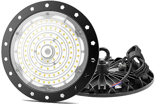 Royana 200W 20000LM UFO Lámpara Alta Bahía 6500K Blanco Frío LED Salón Proyector Lámpara Taller, Impermeable IP65 Brillante Iluminación Comercial Bahía Luces para Almacén, Garaje Fábrica, Taller
