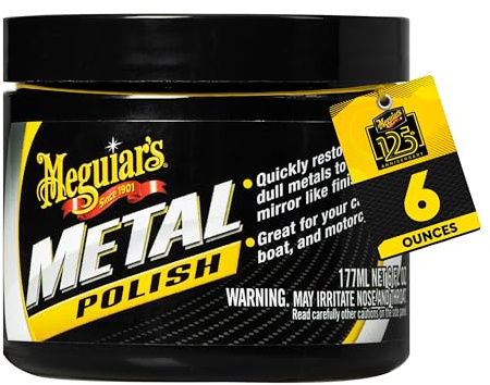 Meguiar's G211606 Polissage pour métal, sans danger pour tous les métaux non revêtus, élimine les taches et les tourbillons pour un nettoyage rapide et facile, restaure la brillance, se marie bien