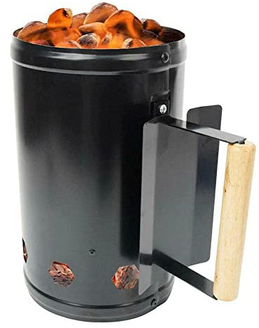 HYQNG Accenditori a carbonella, accenditore per griglia BBQ, accenditore a Carbone con Impugnatura di Sicurezza in Legno, accensione per Barbecue a carbonella, per Cucina, Campeggio, Pesca, Picnic