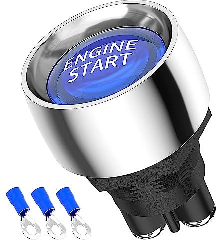 Pulsante Interruttore di avviamento 12V 50A Interruttore di accensione momentaneo 12 Volt 50 Amp Blu Led Pulsante di avviamento per Veicolo Marino Racing Car RV