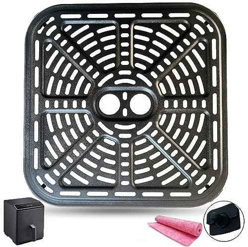 Chengziyue 6,8QT fyrkantig luftfritös krispig platta för CoSORI Pro III dubbla blaze luftfritös, uppgraderad luftfritös grill panna platta krispig bricka griller rack galler insats panna för 6,8 QT