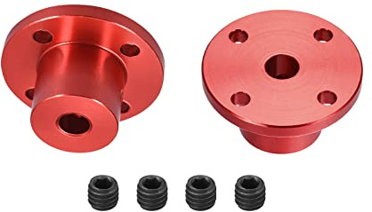 DMiotech 2 Packung 6mm Innen Durchmesser H15xD15 Flansch Kupplung Stecker Starre Führung Welle Unterstützung Kupplung Welle Kupplung mit Schrauben für Basteln RC Modell Motoren Rot