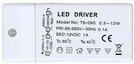 SEAFRONT Pilote d'alimentation LED 12W ABS 12V DC Sortie 85-265V Entrée IP67 Protection Extérieur Intérieur