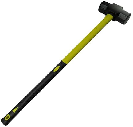 Heavy Duty Lump Sledge Hammer with Fibreglass Handle (7lb 10lb 14lb Long Club Sledgehammer) (14 Pound (6.3KG))