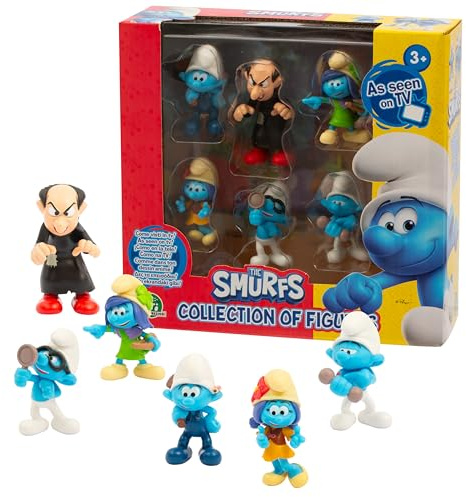 Die Schlümpfe, Set mit 6 Figuren, 5,5 cm, Davon 1 Exklusive Azrael-Figur, Spielzeug für Kinder ab 3 Jahren, PUF142